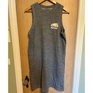 Roots Sweat Logo Tank Dress Heather Gray